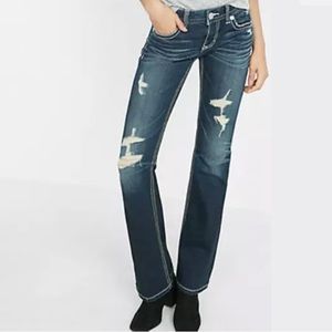 ISO Express LOW RISE BOOT CUT THICK STITCH JEANS